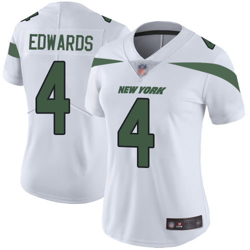 New York Jets Limited White Women Lac Edwards Road Jersey NFL Football #4 Vapor Untouchable->youth nfl jersey->Youth Jersey
